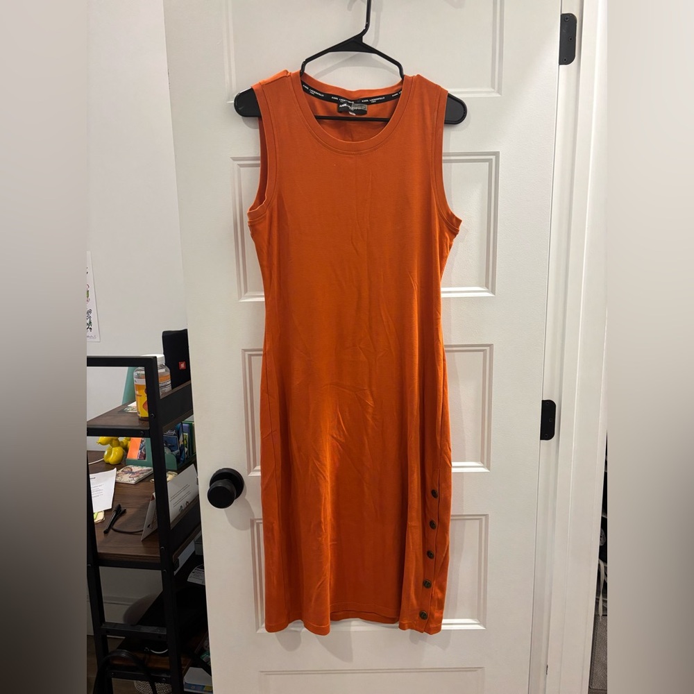 Karl Lagerfeld Vibrant Orange Midi Dress